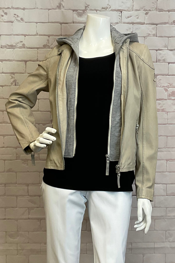 REAL LEATHER JACKET WITH HOOD