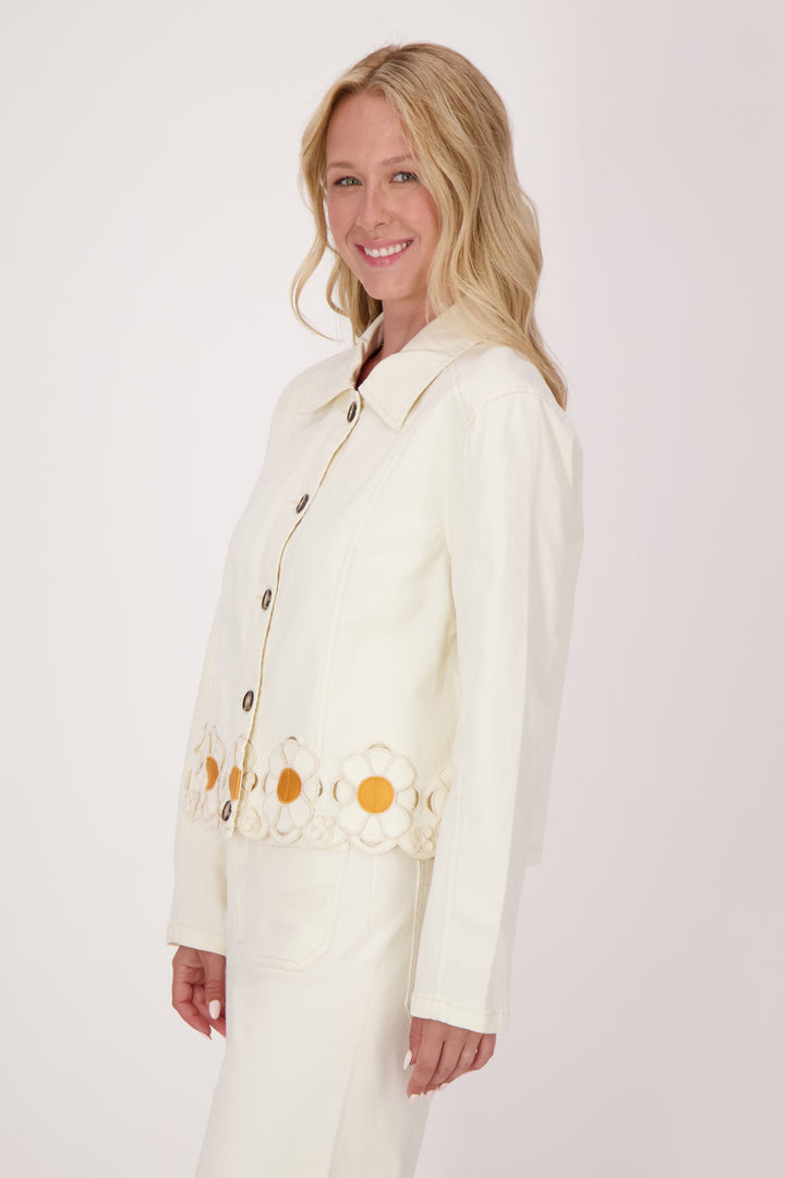 BEIGE DAISY HEM JACKET