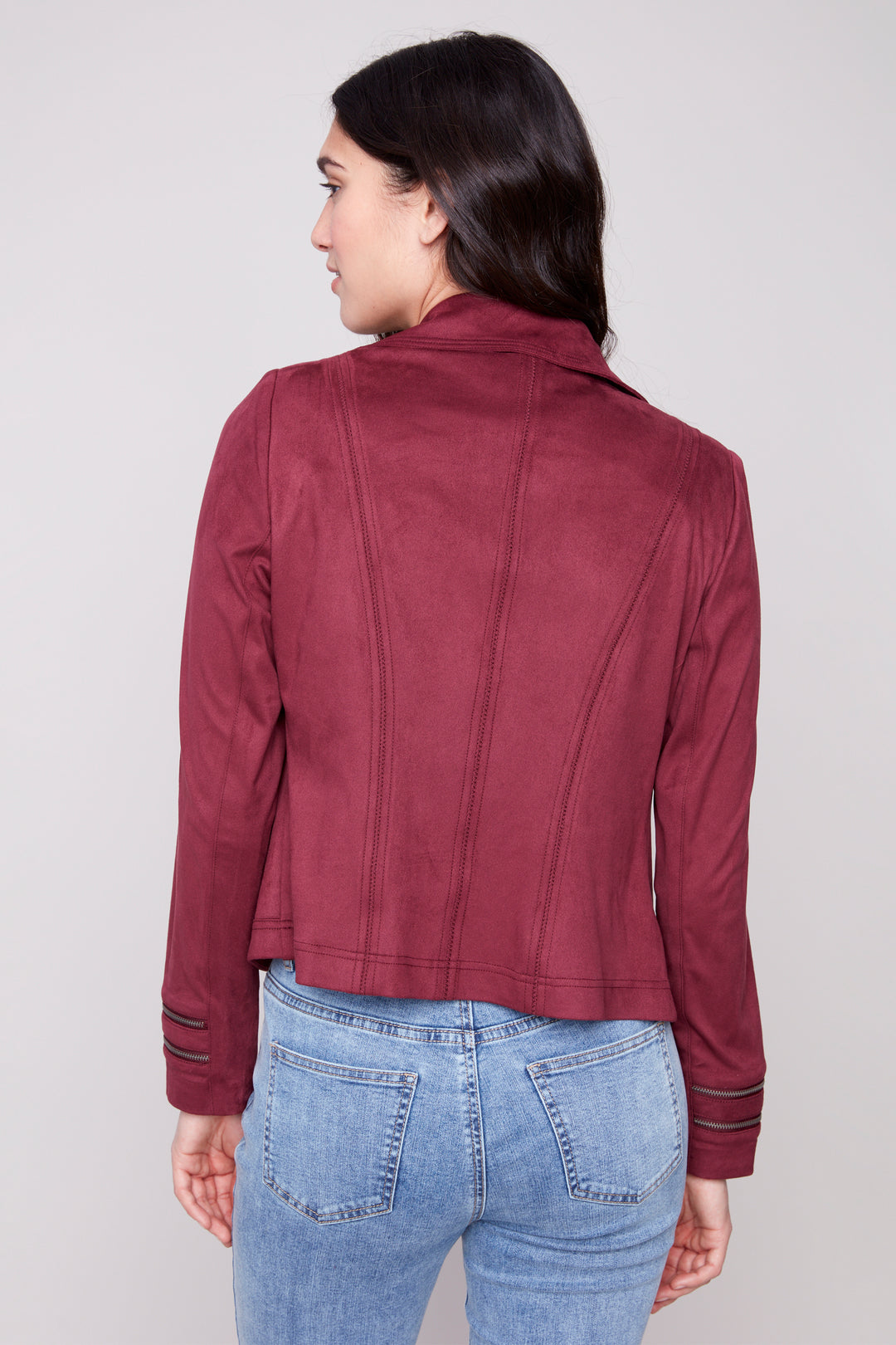 FAUX SUEDE MOTO JACKET