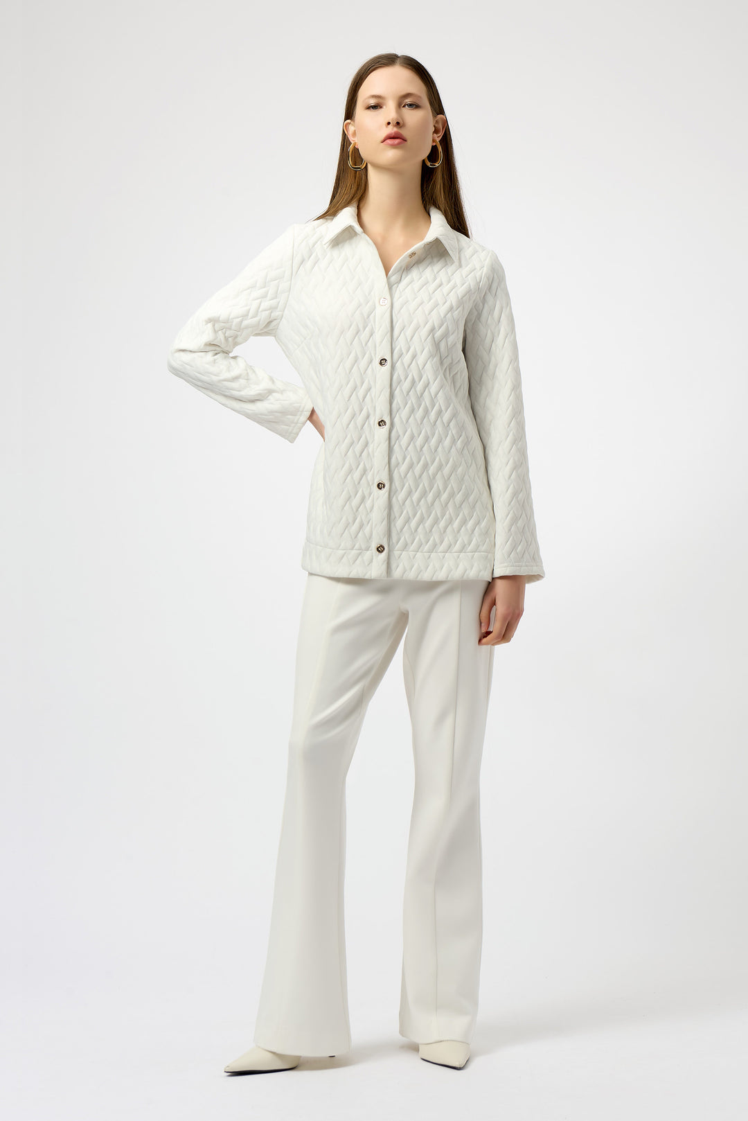 VANILLA QUILTED BASKETWEAVE JACKET