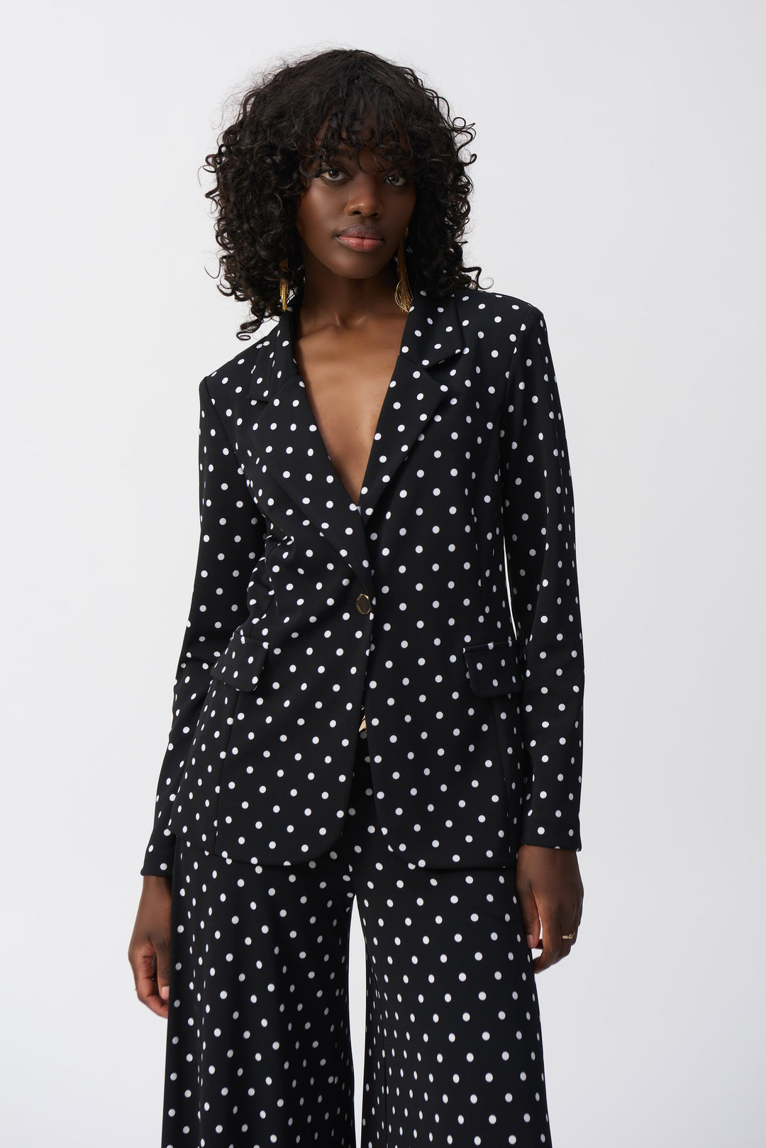 BLACK VANILLA DOT PRINT BLAZER