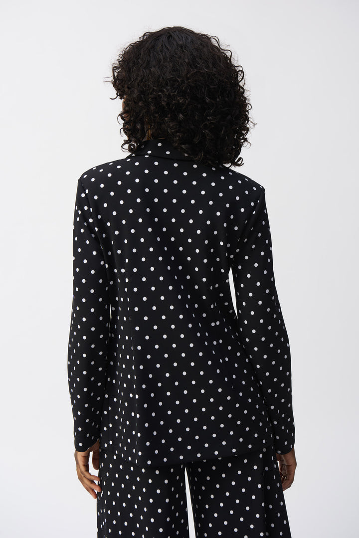 BLACK VANILLA DOT PRINT BLAZER