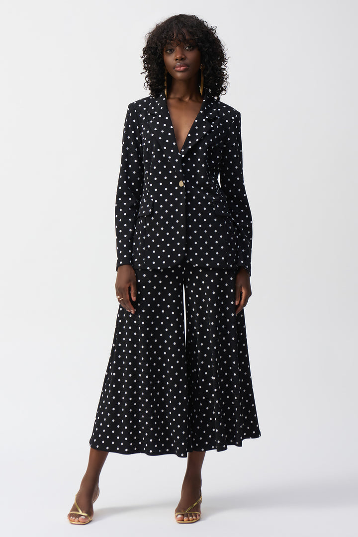 BLACK VANILLA DOT PRINT BLAZER