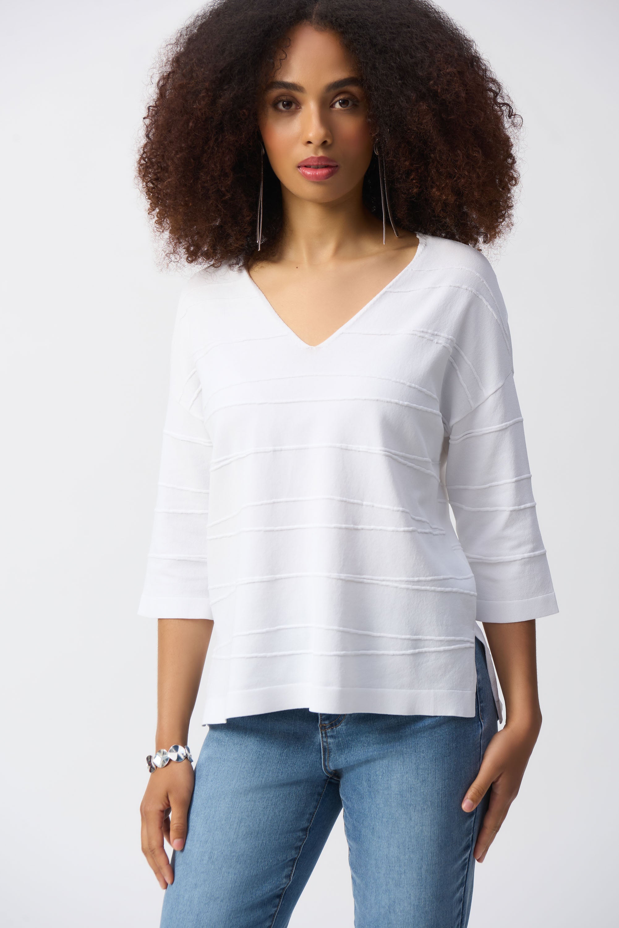 RIB 3/4 SLEEVE TOP – Aldila Boutique