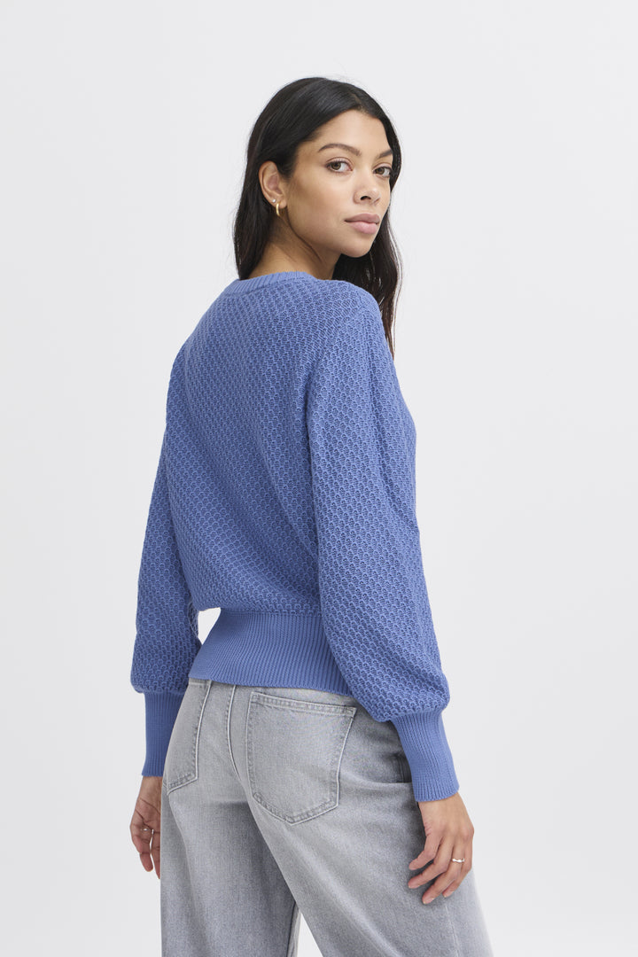 TEXTURED KNIT LS TOP