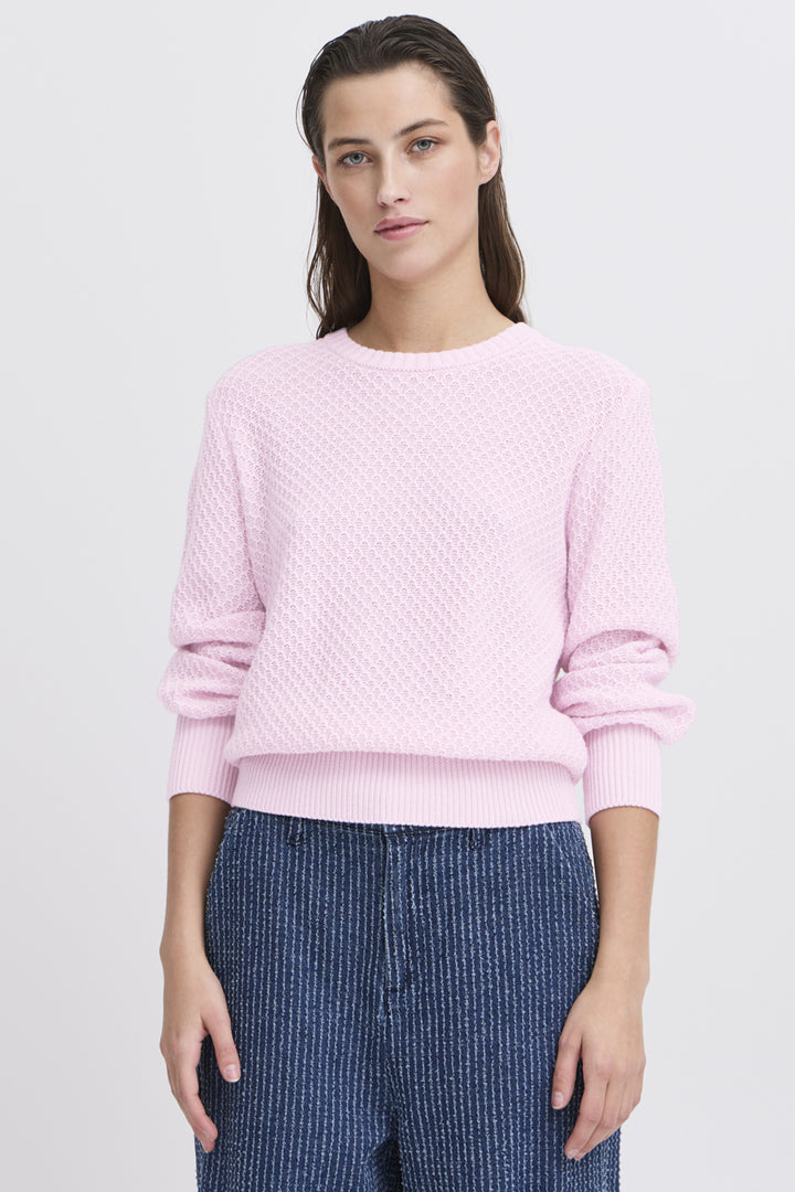 TEXTURED KNIT LS TOP