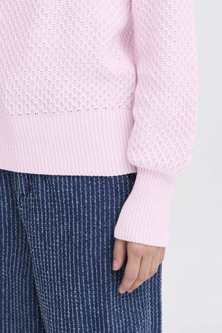 TEXTURED KNIT LS TOP