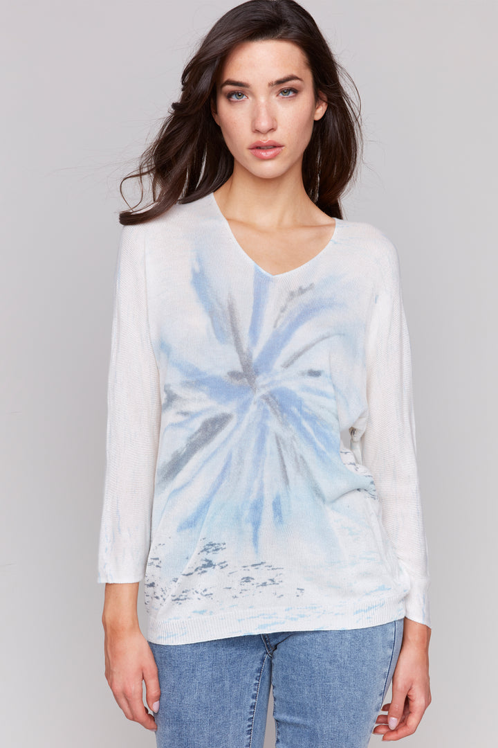 INDIGO FLOWER PRINT DOLMAN