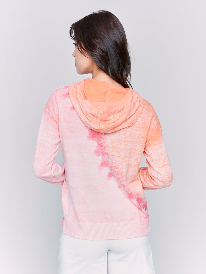 PAPAYA TIEDYE SUNSET HOODIE TOP