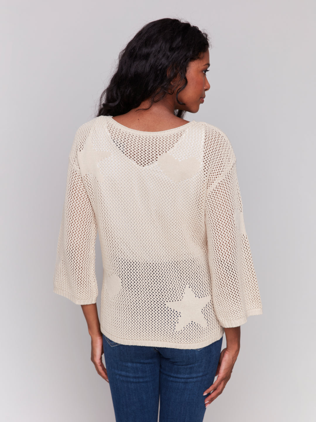 NATURAL STARS & HEARTS CROCHET TOP