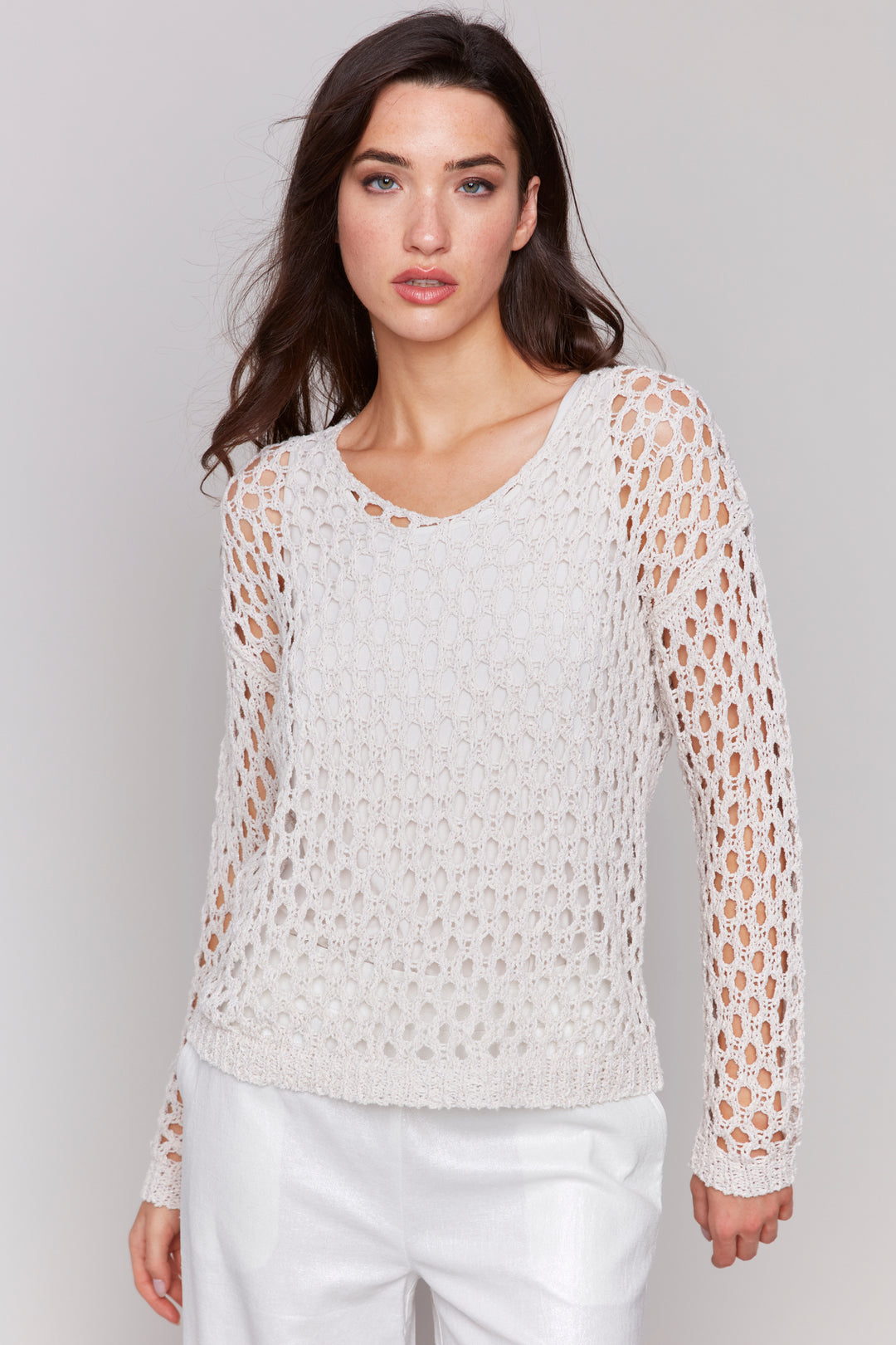 FISHNET CROCHET LS TOP