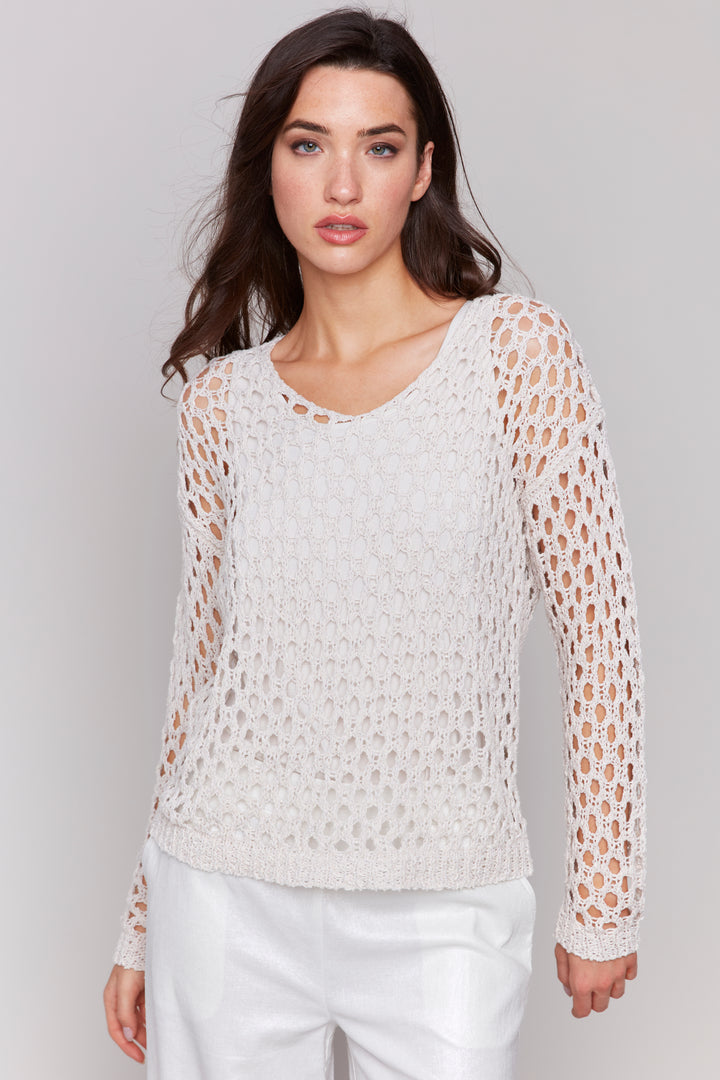 FISHNET CROCHET LS TOP