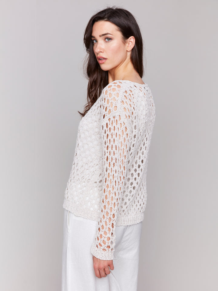 FISHNET CROCHET LS TOP