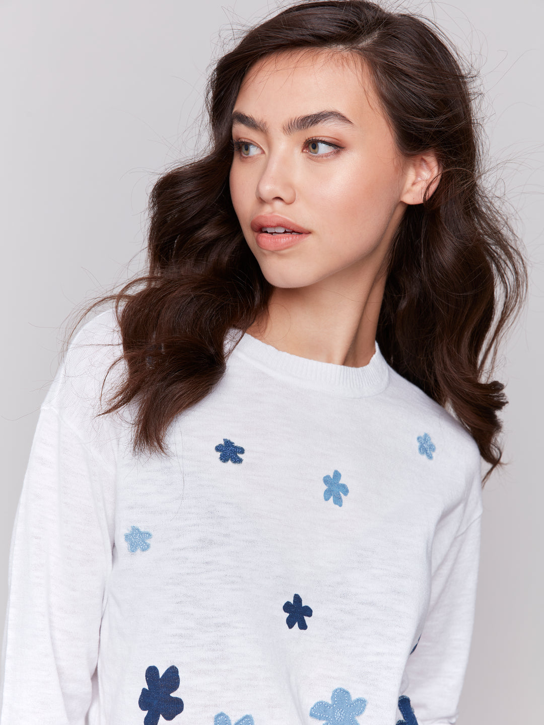 FLORAL DENIM PATCHES TOP