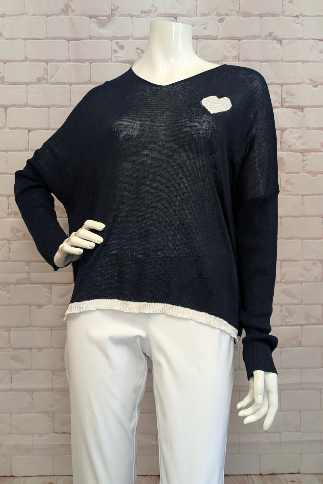 DROP SHOULDER TOP WITH HEART