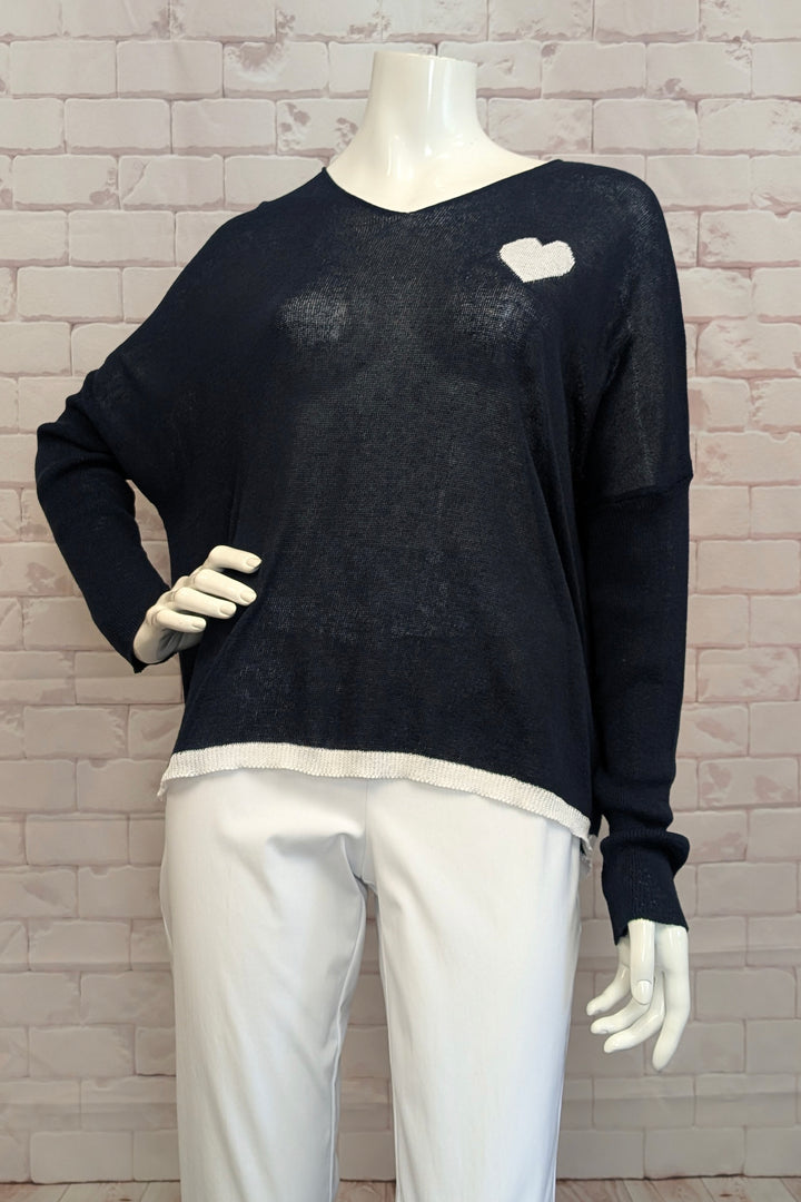 DROP SHOULDER TOP WITH HEART