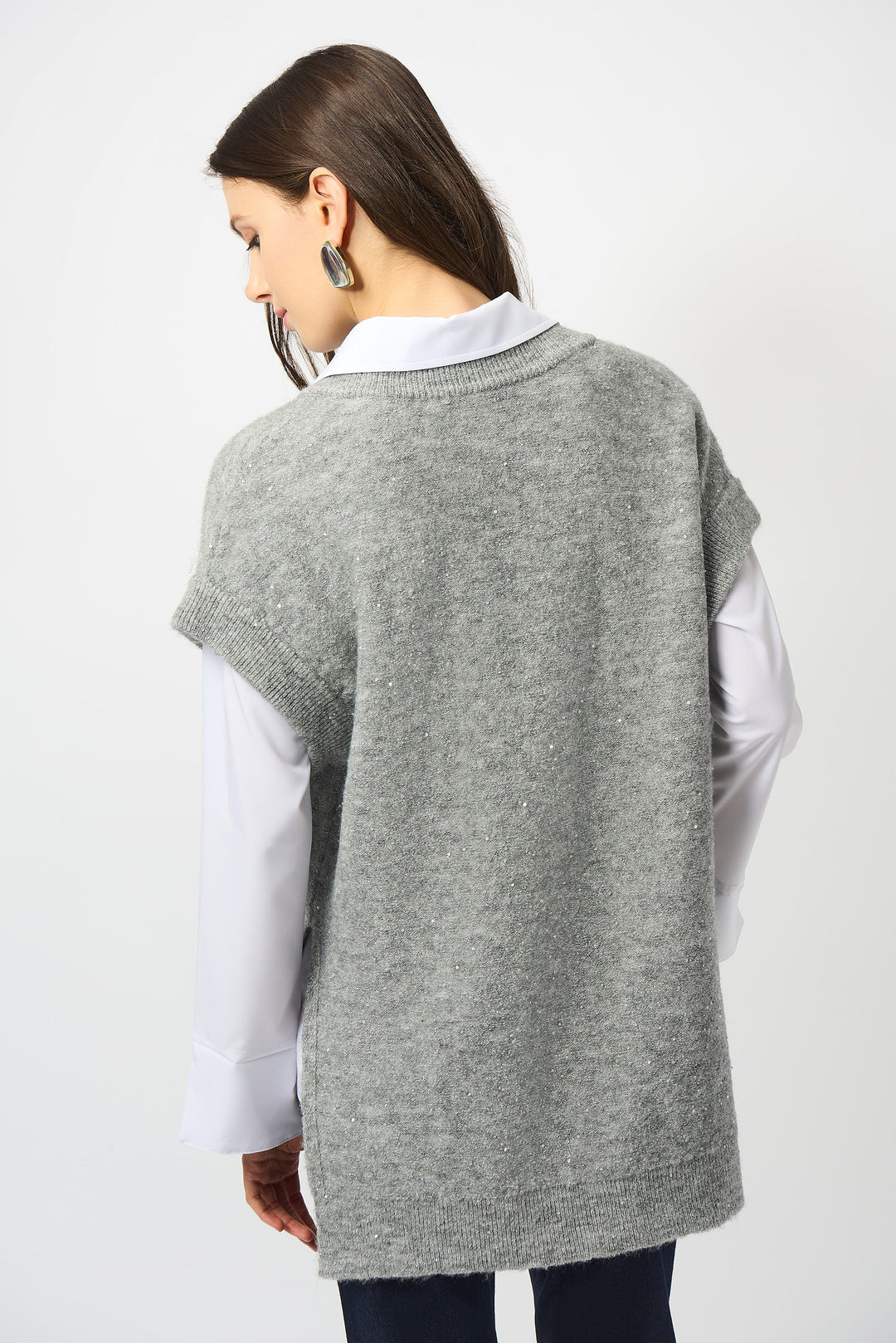 TUNIC V-NECK VEST WITH SEQUINS