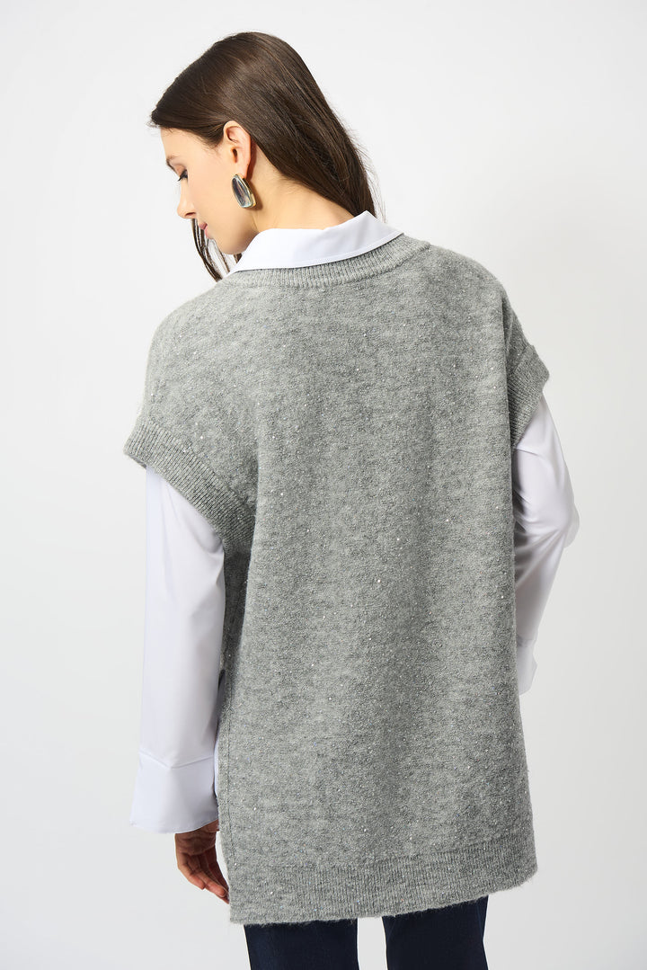 TUNIC V-NECK VEST WITH SEQUINS