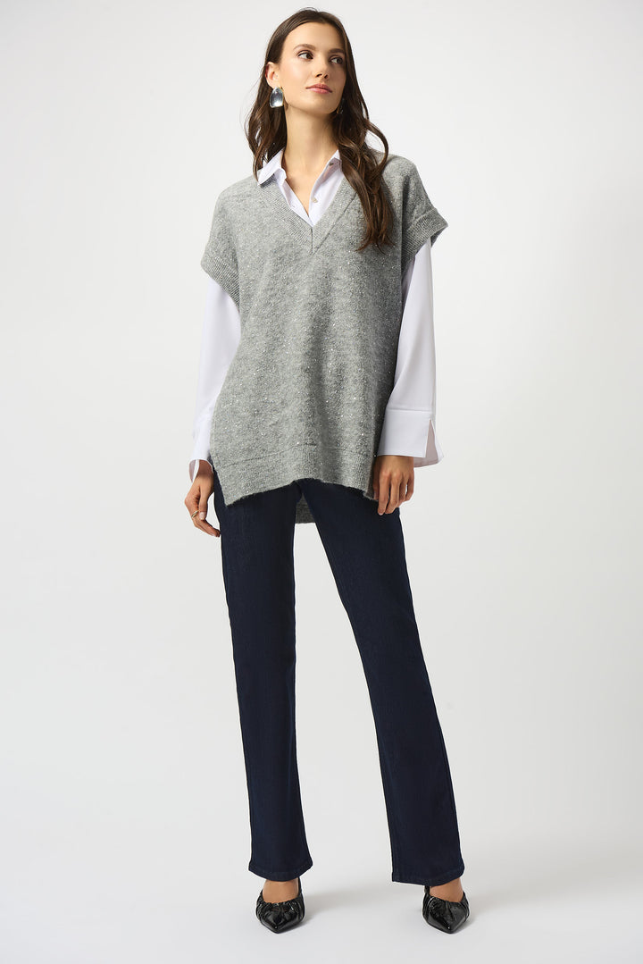 TUNIC V-NECK VEST WITH SEQUINS