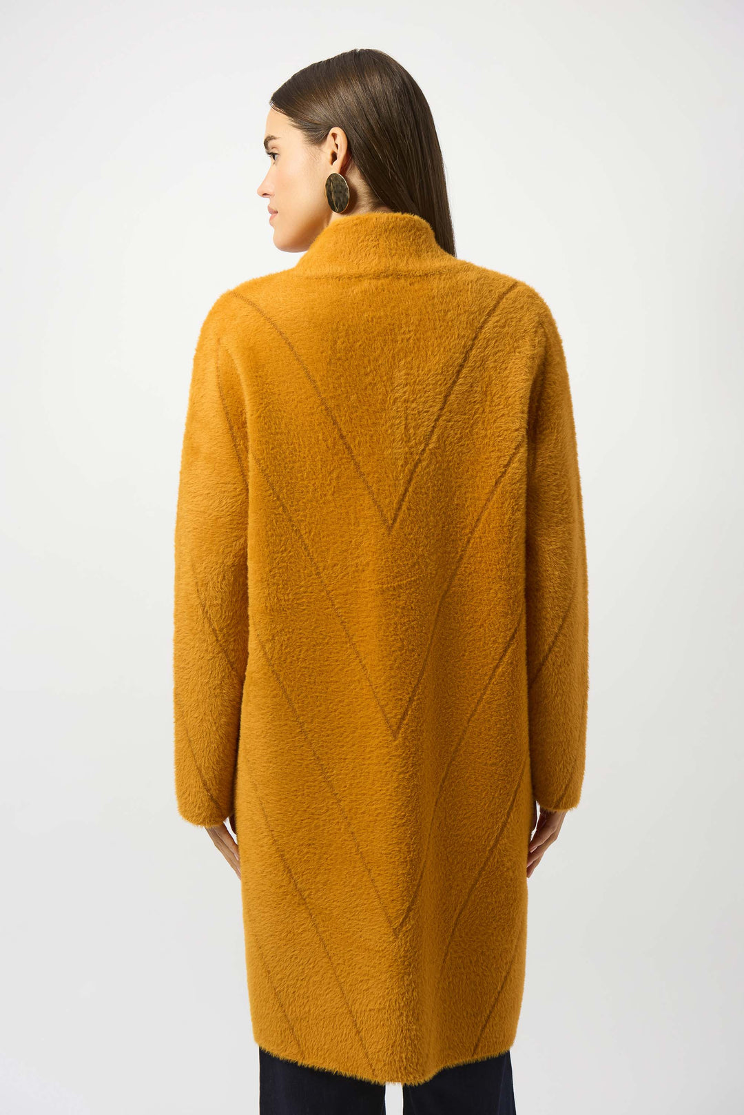 FEATHER YARN KNIT COAT
