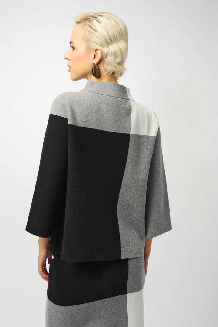 COLOURBLOCK MOCK NECK TOP