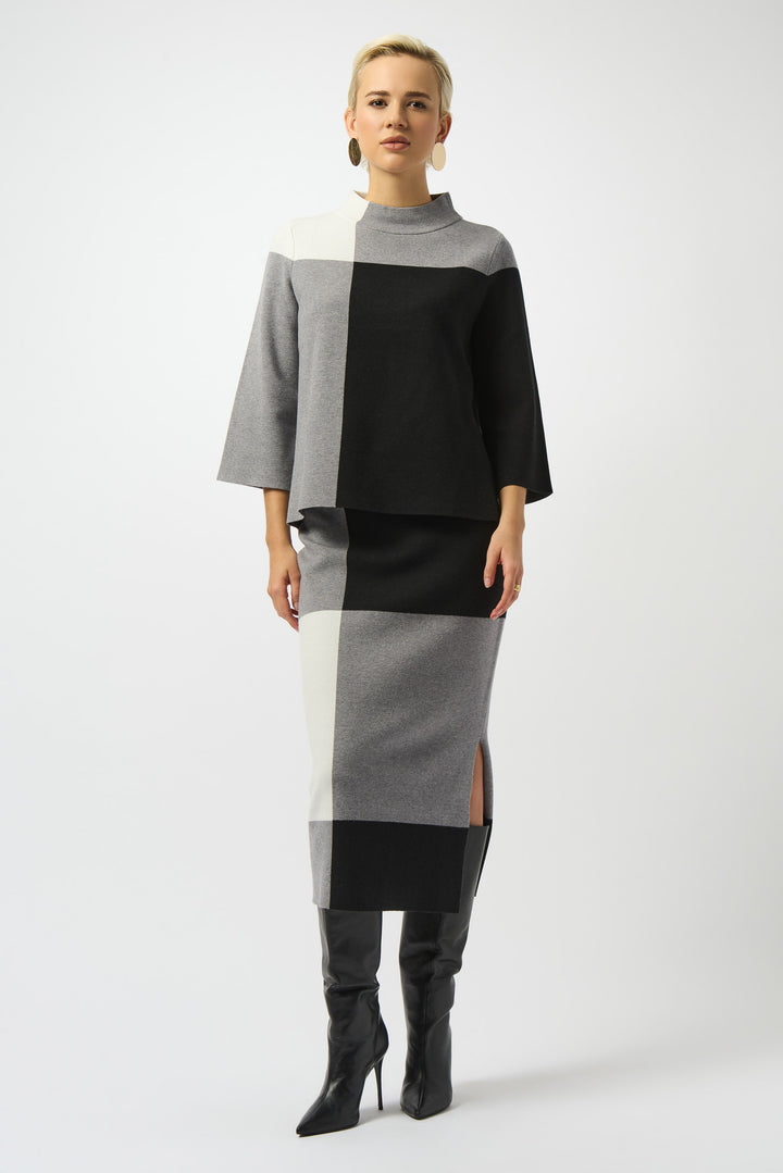 COLOURBLOCK MOCK NECK TOP