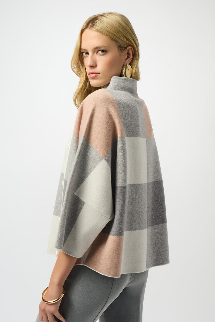PLAID MOCK NECK TOP