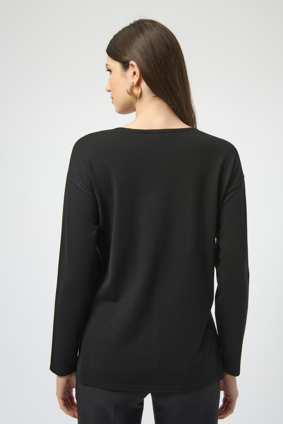 LS V-NECK TOP WITH STUD EMBELLISHMENTS