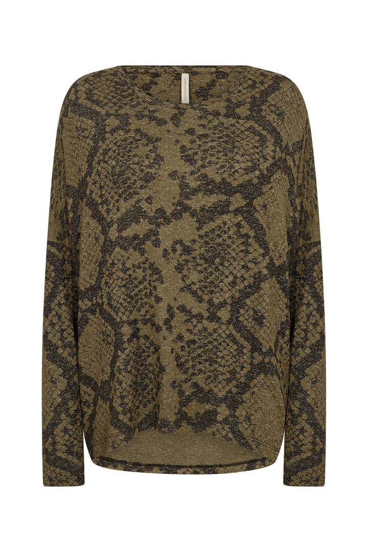 SNAKE PRINT DOLMAN SWEATER TOP