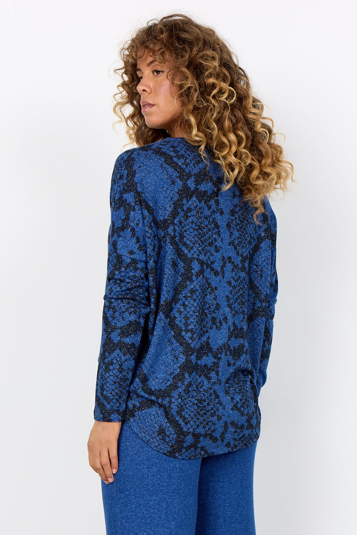 SNAKE PRINT DOLMAN SWEATER TOP