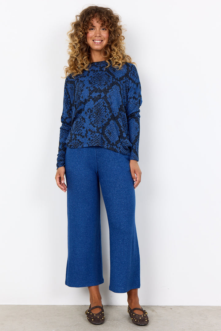 SNAKE PRINT DOLMAN SWEATER TOP