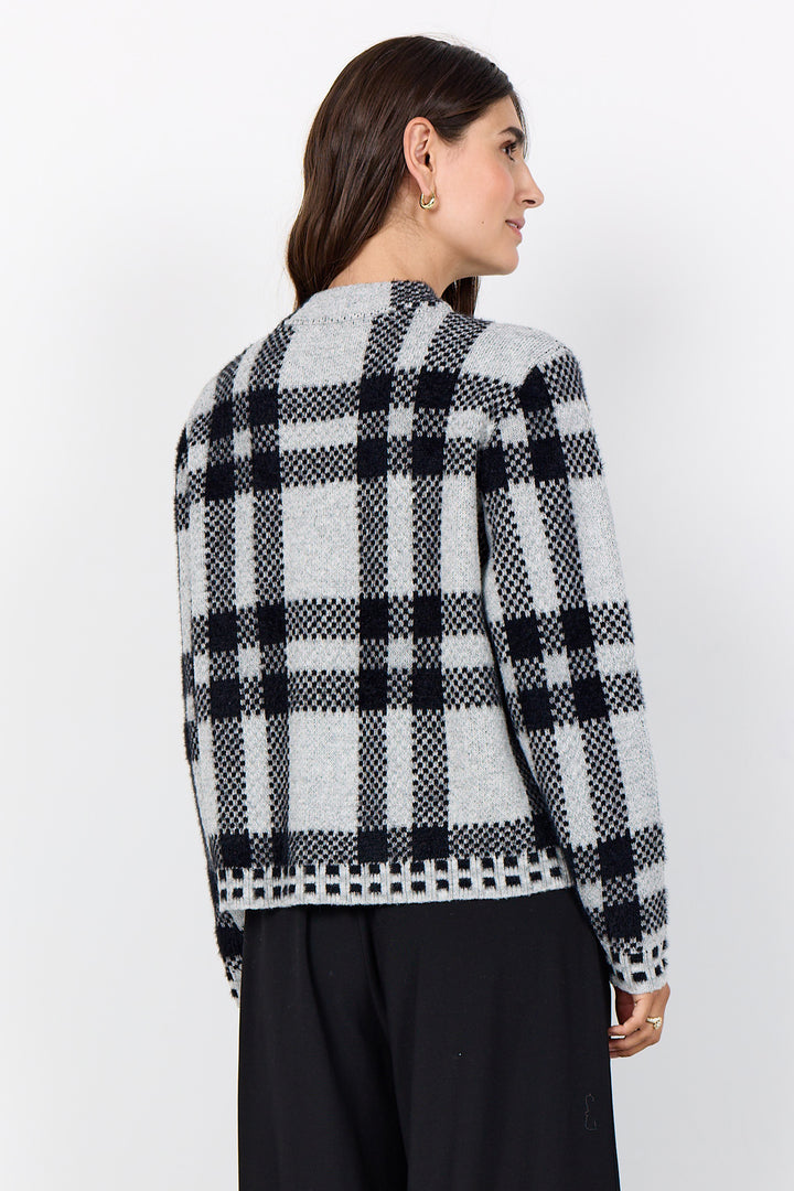 PLAID ZIP CARDIGAN