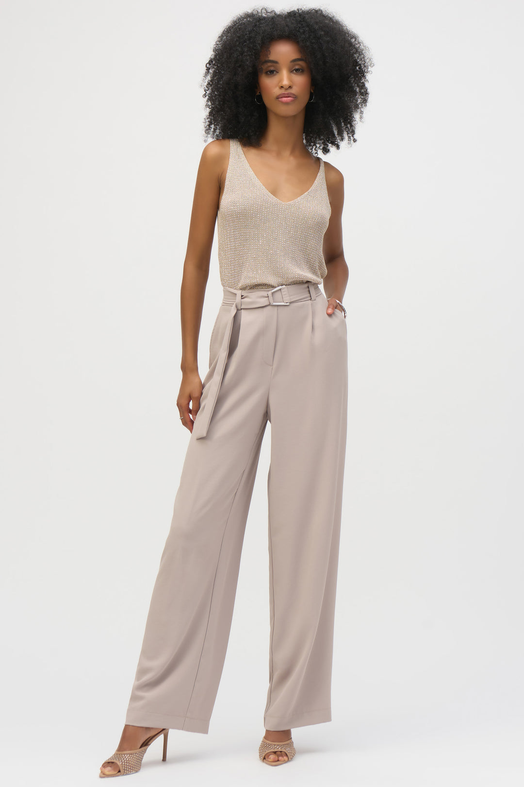 METALLIC KNIT CAMI WITH RHINESTONES