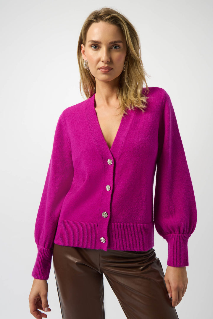 CARDIGAN WITH PUFF SLEEVES