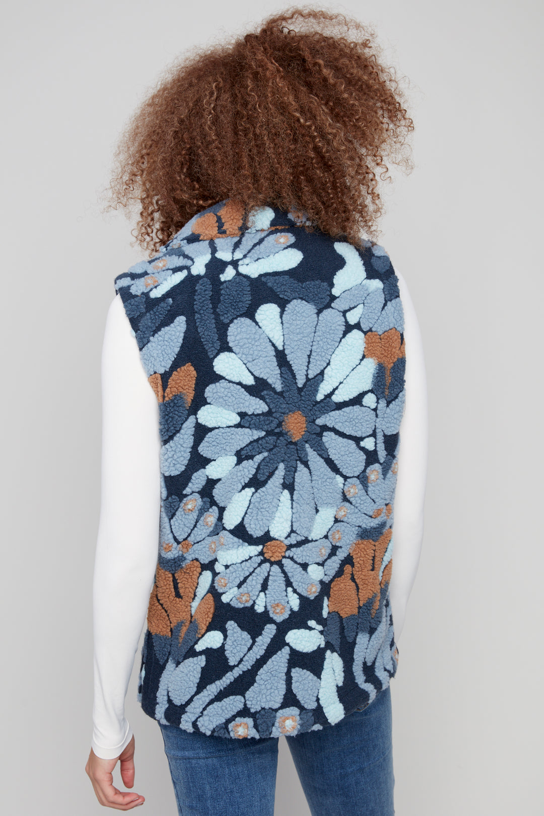 FLORAL SHERPA VEST