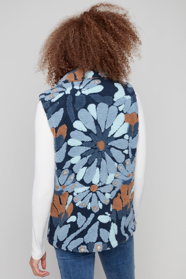 FLORAL SHERPA VEST