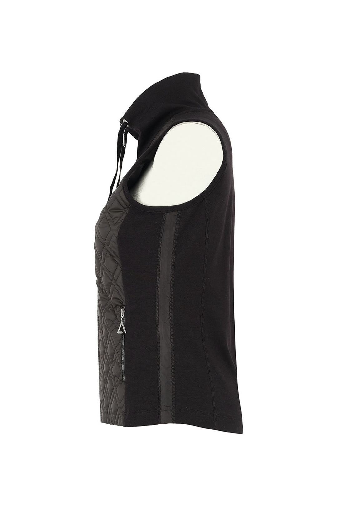 BLACK WHITE QUILT FRONT VEST