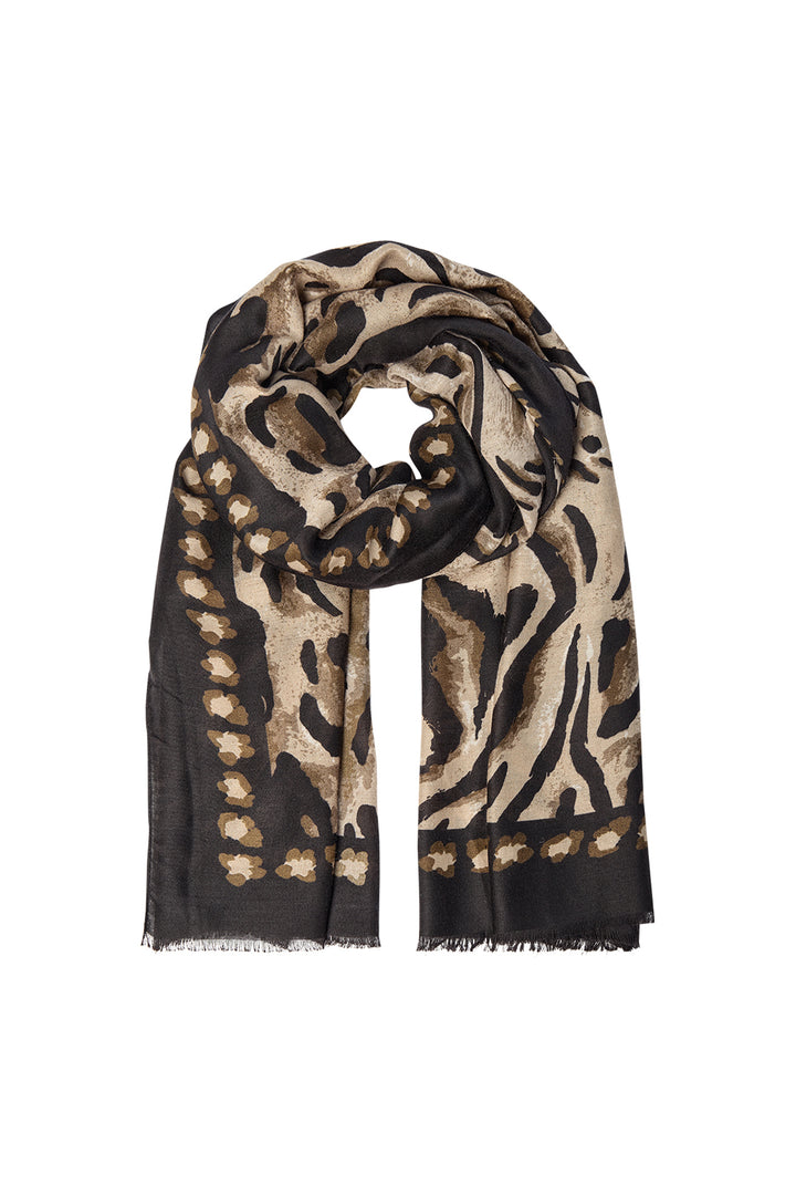 DARK OLIVE ANIMAL PRINT SCARF