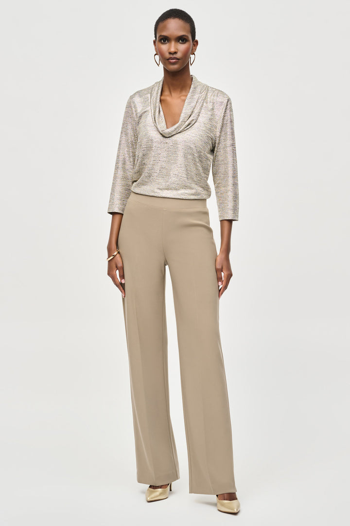 Joseph Ribkoff Fall 2024 They feature an elastic pull-on waist, pleating and mid-rise. You’re going to want to wear them with everything in your closet this season!