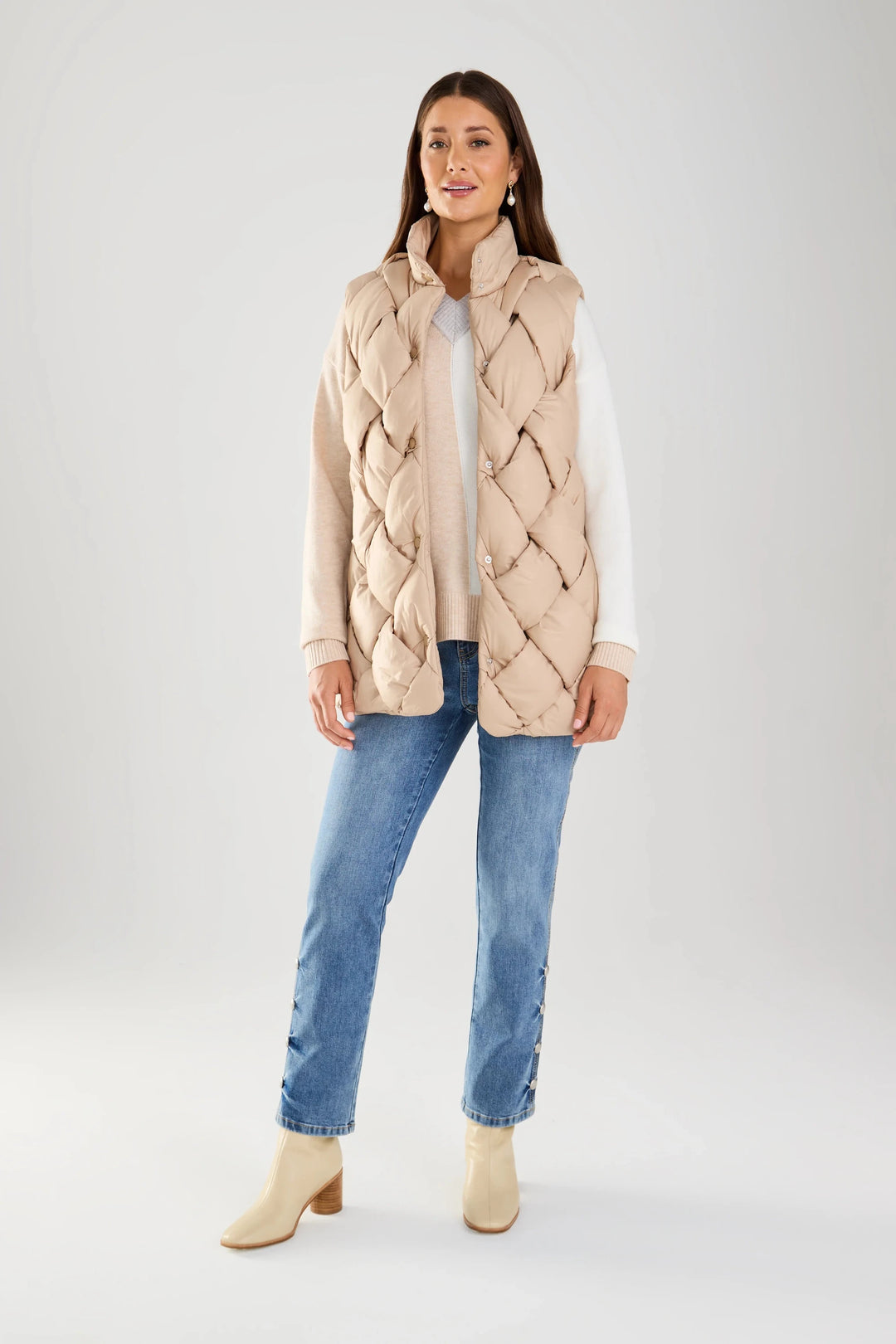 BASKET WEAVE PUFFY VEST