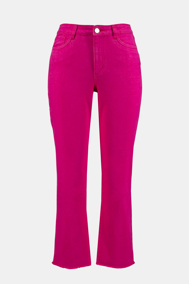 JOSEPH RIBKOFF SPRING 2023 women's casual colourful slim cropped jeans with frayed hem - pink product
