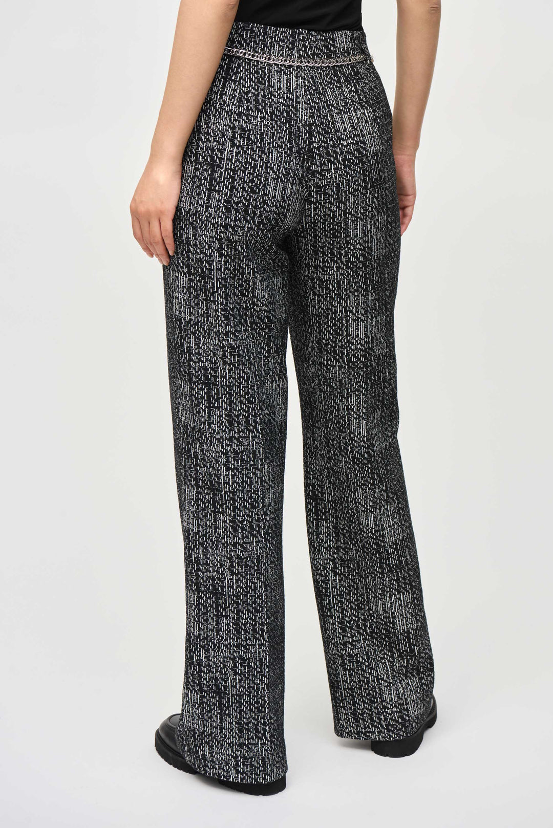 TWEED PRINT WIDE LEG PANT