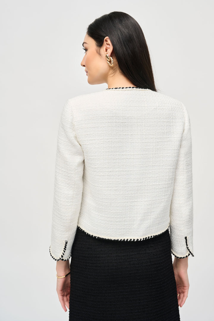 BOUCLE JACKET WITH CONTRAST TRIM