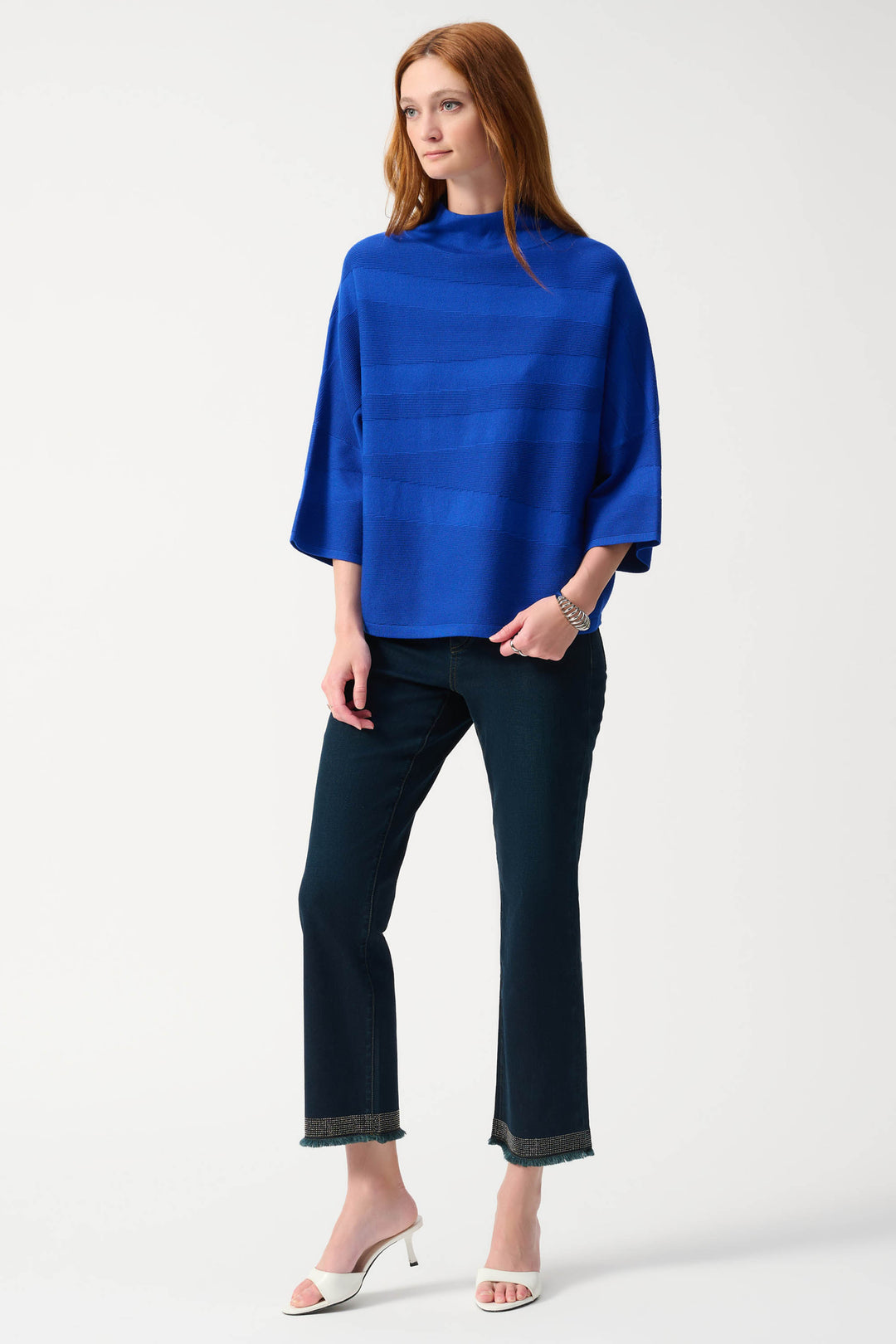 TEXTURED KNIT MOCK NECK TOP