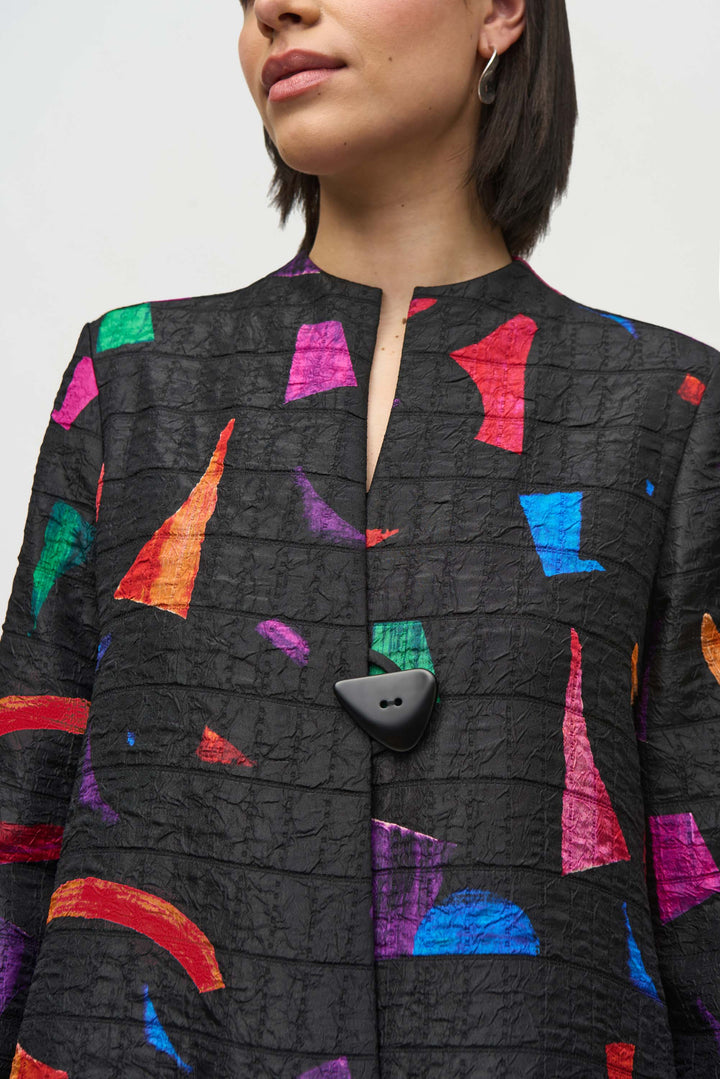 ABSTRACT PRINT TRAPEZE JACKET