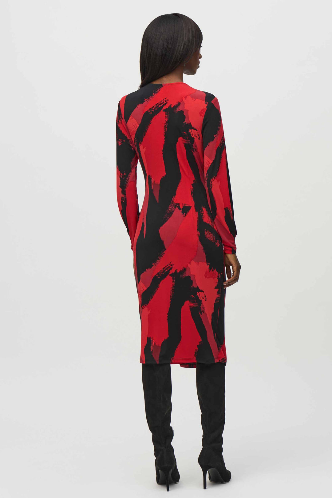 ABSTRACT BRUSHSTROKE WRAP DRESS