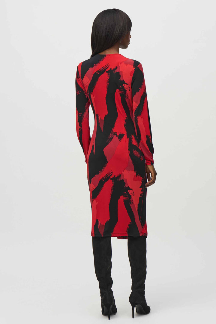 ABSTRACT BRUSHSTROKE WRAP DRESS