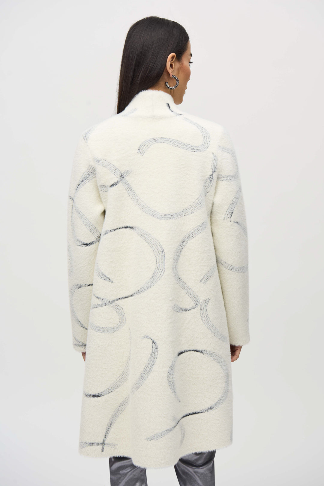 ABSTRACT SWIRL KNIT COAT