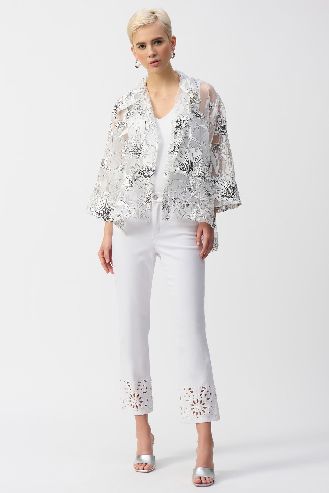 ORGANZA FLORAL BURNOUT JACKET SHIRT