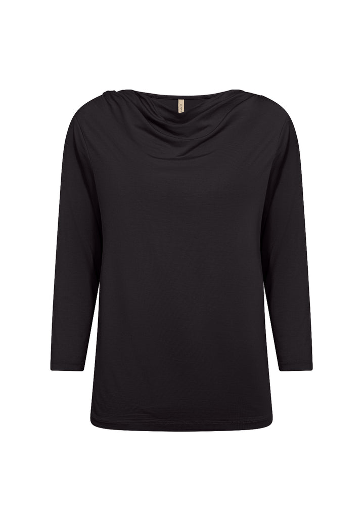 3/4 SLEEVE DRAPE NECK LYOCELL TEE